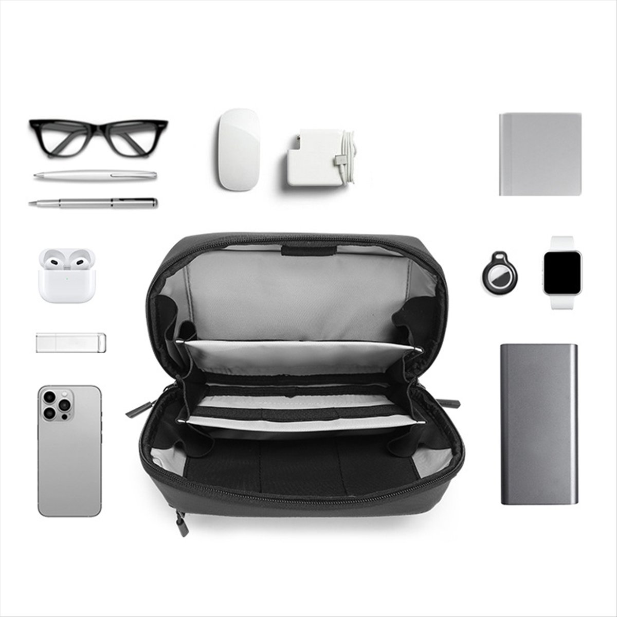 Tech Accessories Case - ☶❈＊♥AC1578-Waterproof Tech Pouch Multi-Layer Organizer Case