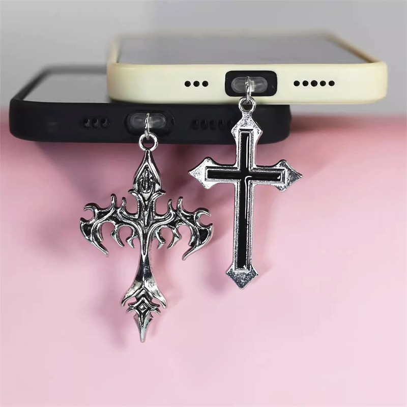 Mobile Tech Accessories - Alloy Cross Mobile Phone Anti-Dust Plug