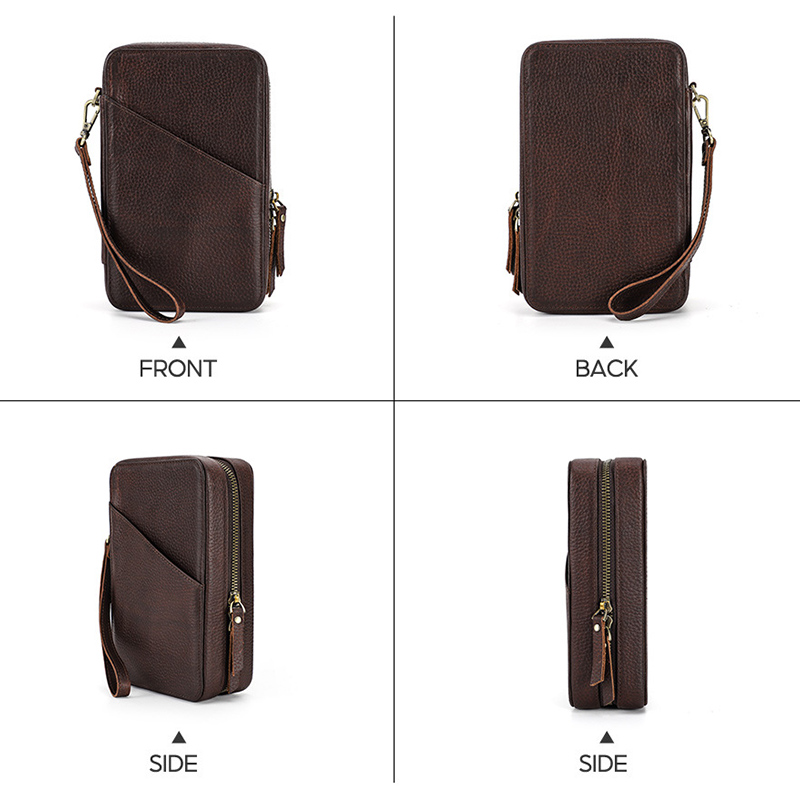 Vintage Brown Genuine Cowhide  - Tech Accessories Case ulasan dan harga