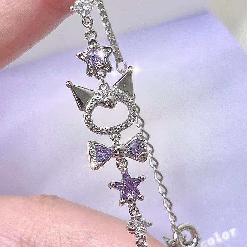Kuromi Inspired Charm Bracelet - Kawaii Tech Accessories ulasan dan harga