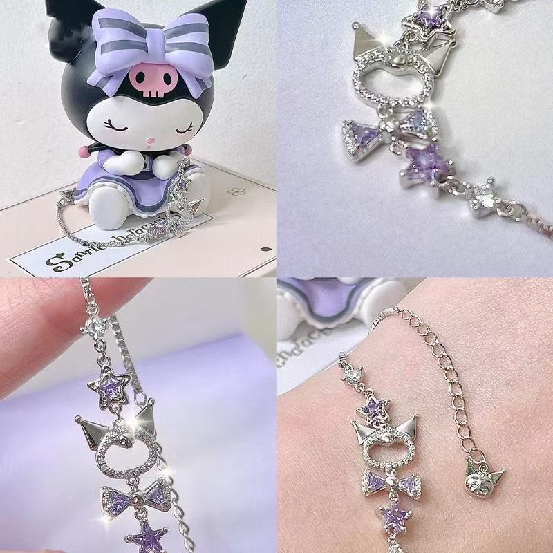 Kuromi Inspired Charm Bracelet - Kawaii Tech Accessories ulasan dan harga