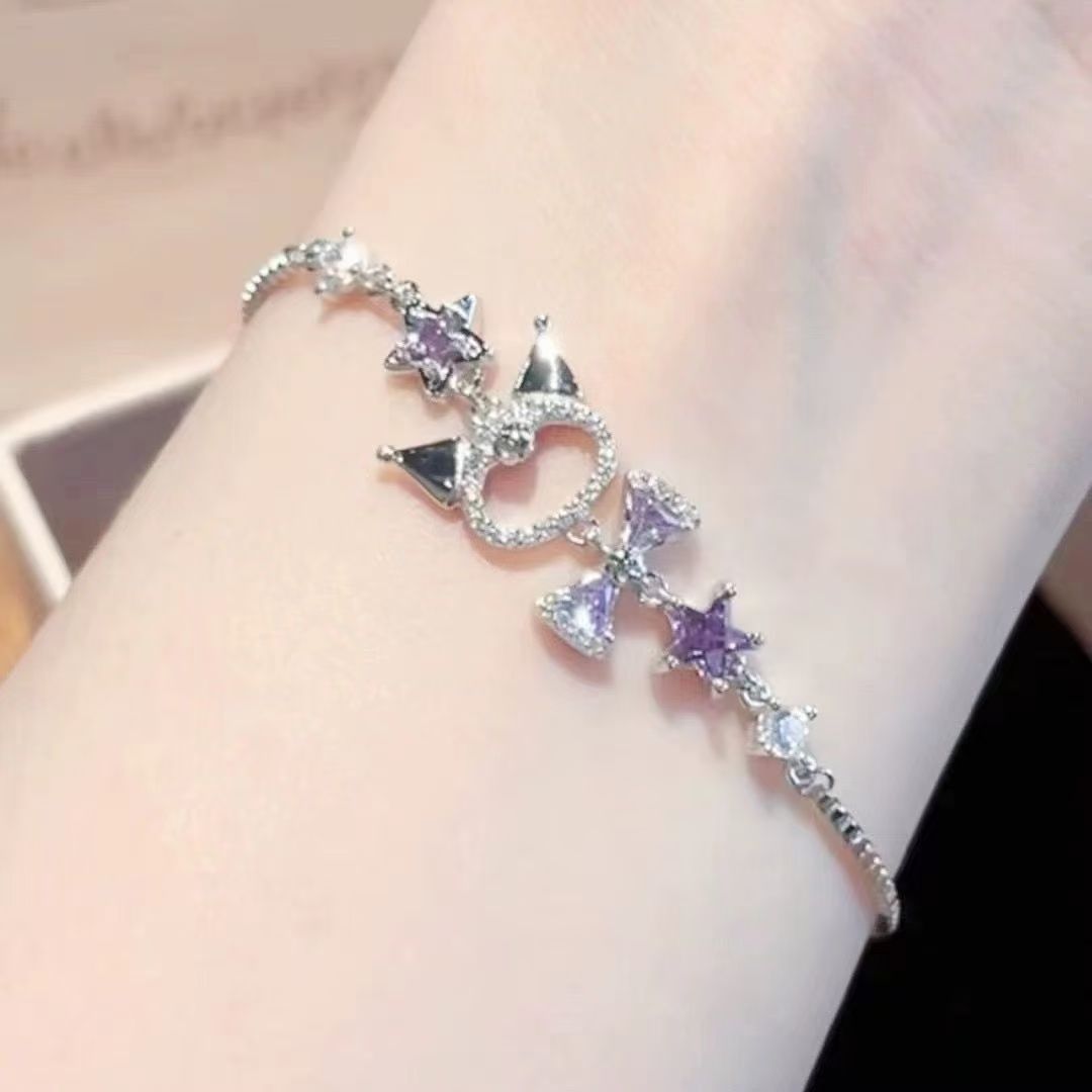Kuromi Inspired Charm Bracelet - Kawaii Tech Accessories ulasan dan harga