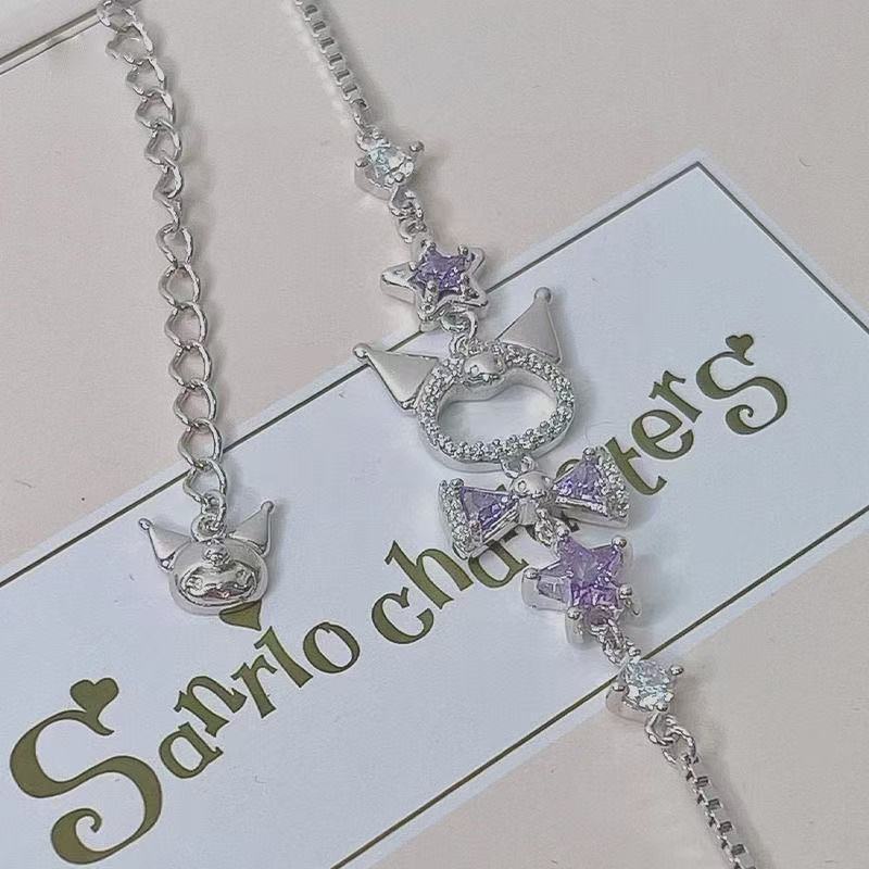 Kuromi Inspired Charm Bracelet - Kawaii Tech Accessories ulasan dan harga